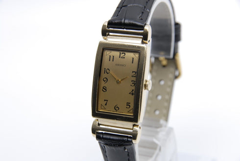 【 EXC+5 】 Vintage Seiko 1220-5270 Gold Dial Quartz Men's Wrist Watch from JAPAN